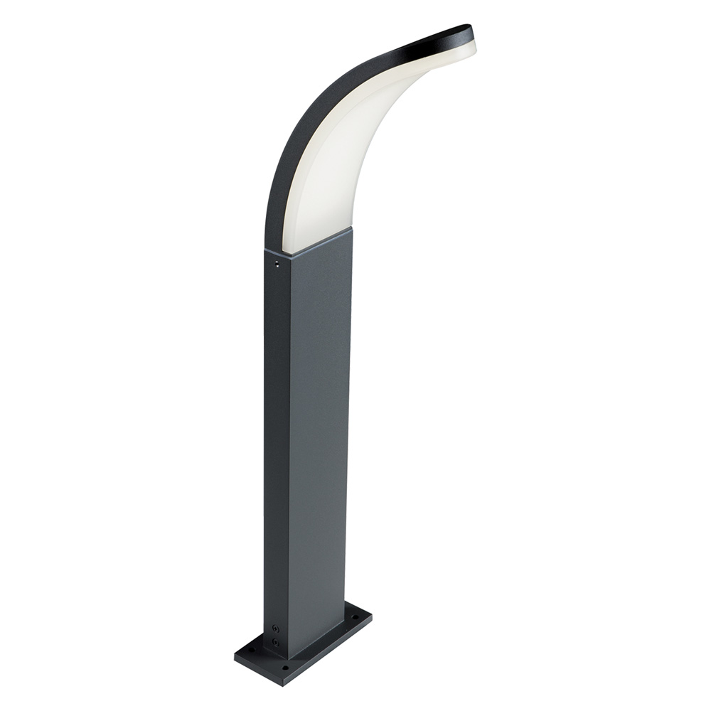 paletto lanterna led 'virgola' 12 w cm. 13 x 8 x h.62,5 - grigio cod:ferx.8087730nlm