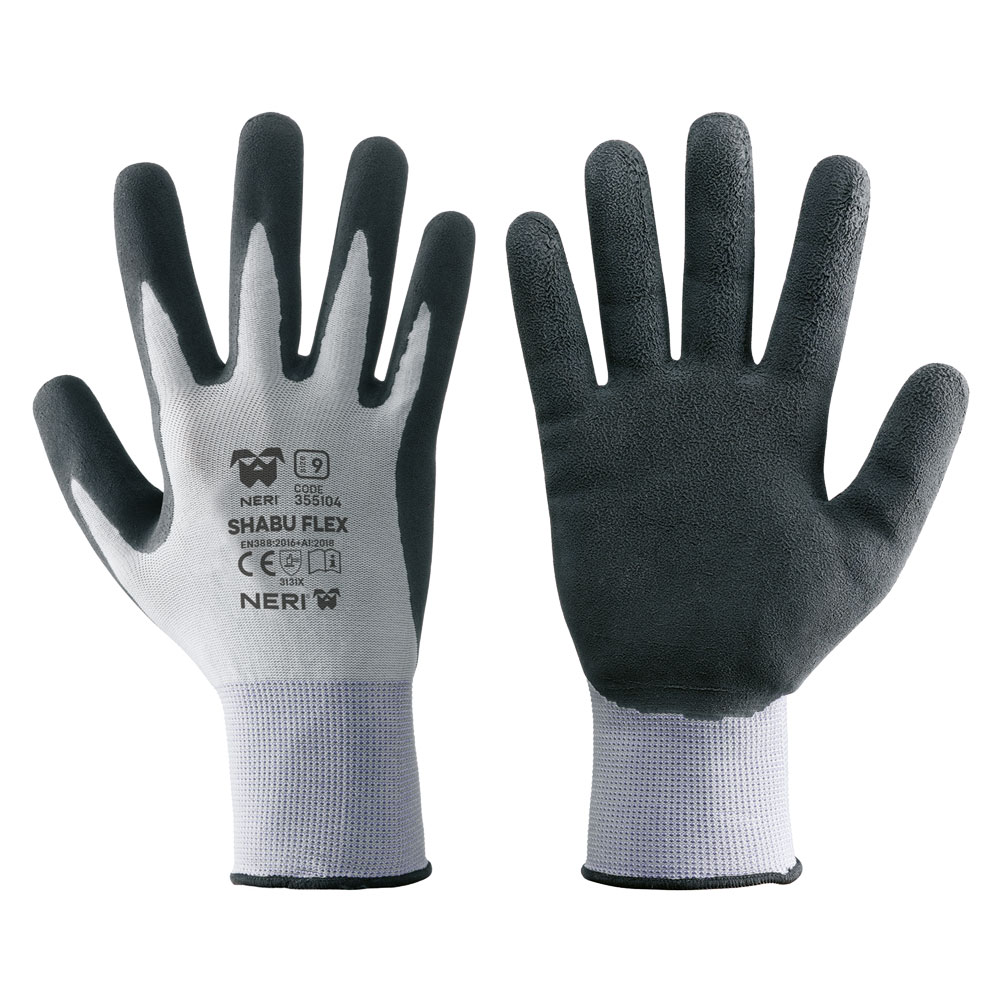 12coppie guanti nylon/lattice 'shabu flex' tg. 9 cod:ferx.111020nlm