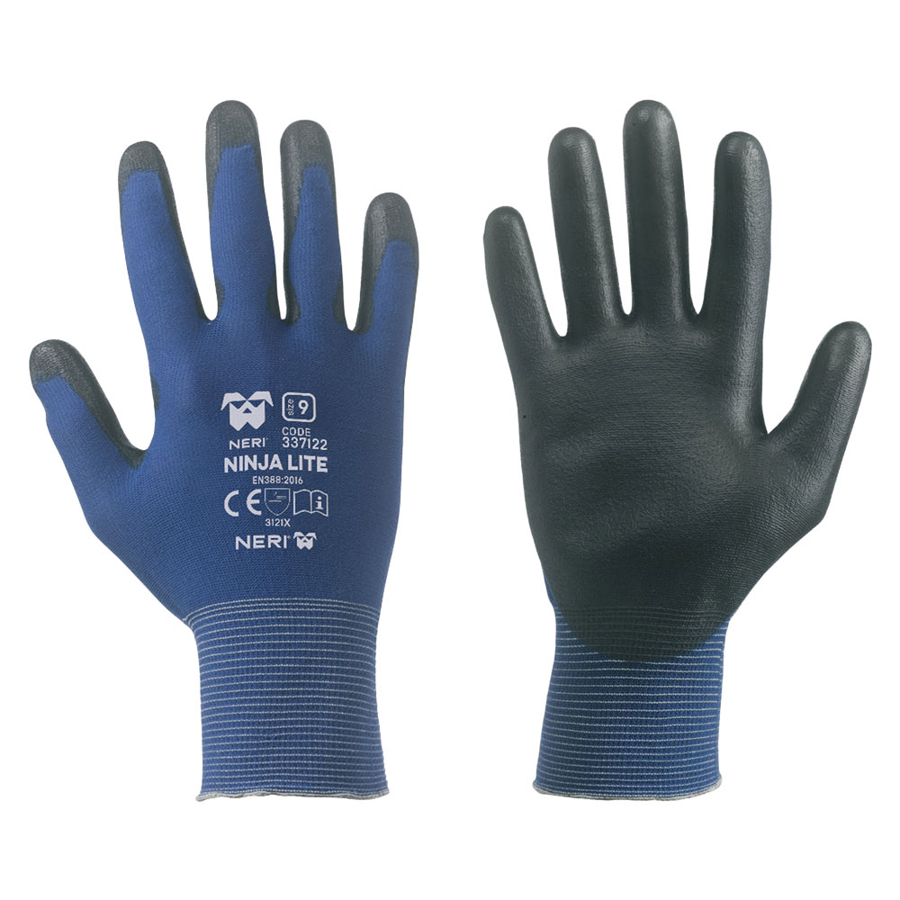 12coppie guanti nylon / poliuretano 'ninja lite' tg.10 cod:ferx.1110156nlm
