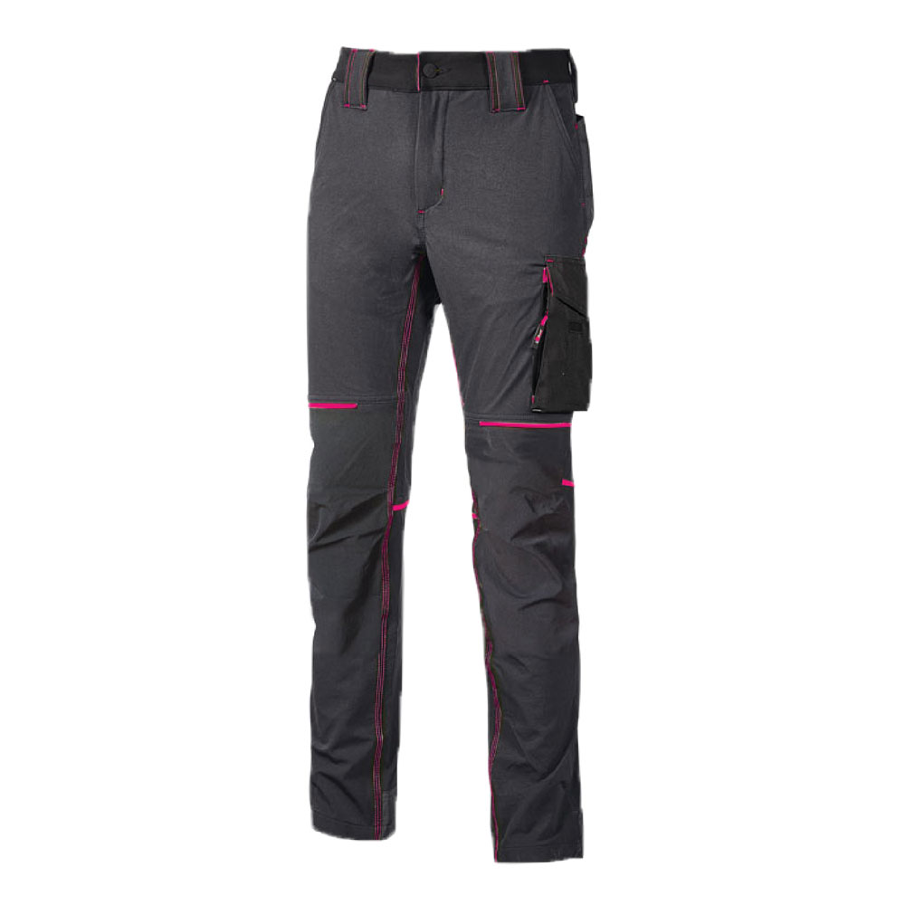 pantalone da lavoro 'world lady' l - colore grey fucsia cod:ferx.1064954nlm