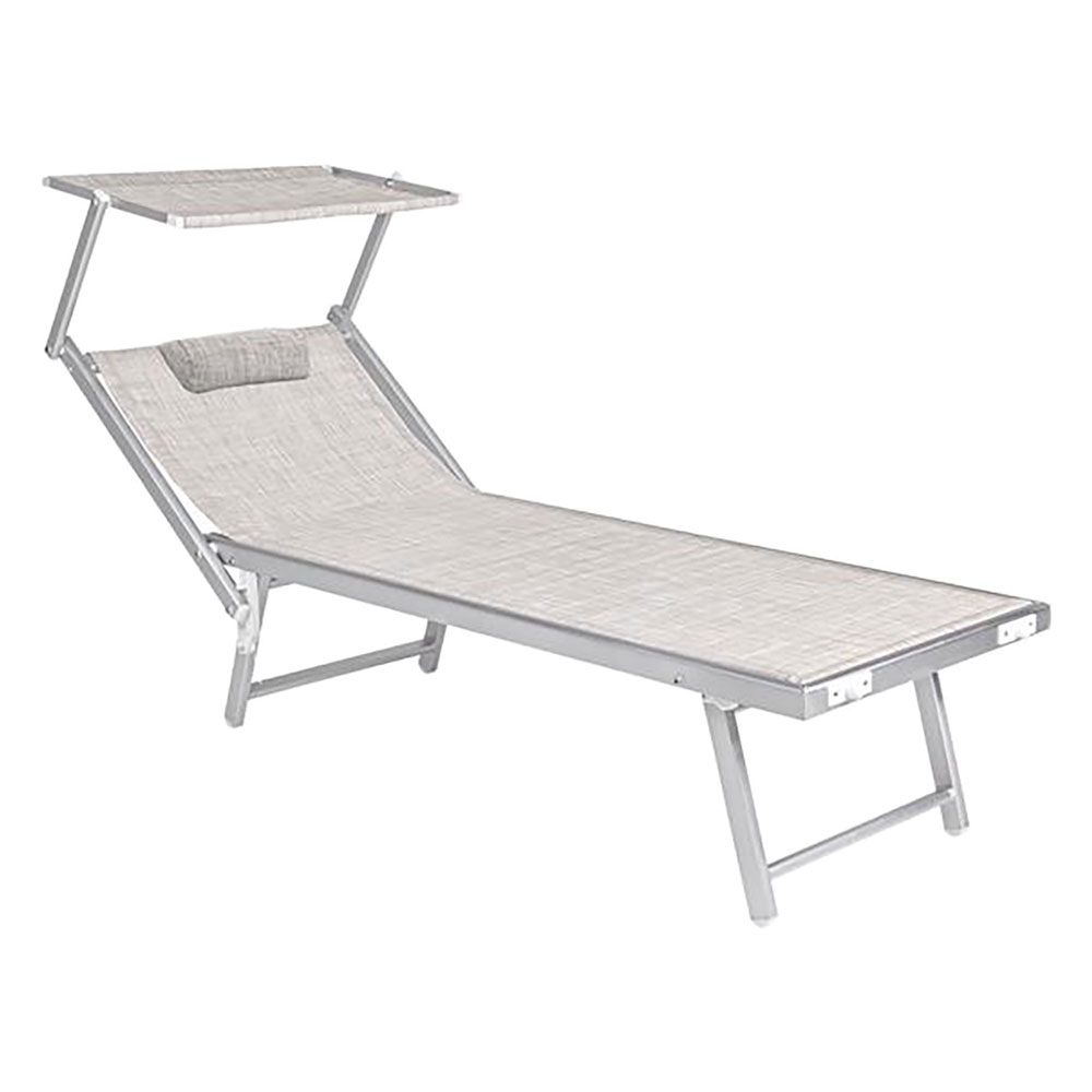 lettino spiaggia con parasole e poggiatesta 'budel doppio - cm.208 x 85 x h 40,5 cod:ferx.6128894nlm