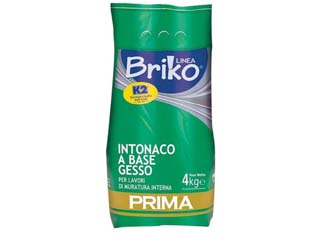 4pz k2 linea briko intonaco base gesso bianco in polvere rasante - kg.4 in sacco cod:ferx.fer35323