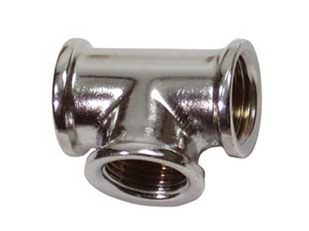 10pz tee femmina femmina ottone cromato - ff 1/2" cod:ferx.fer92562