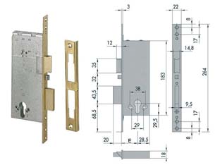 elettroserratura da infilare a cilindro 12011 - mm.60 (12011600) cod:ferx.fer65269