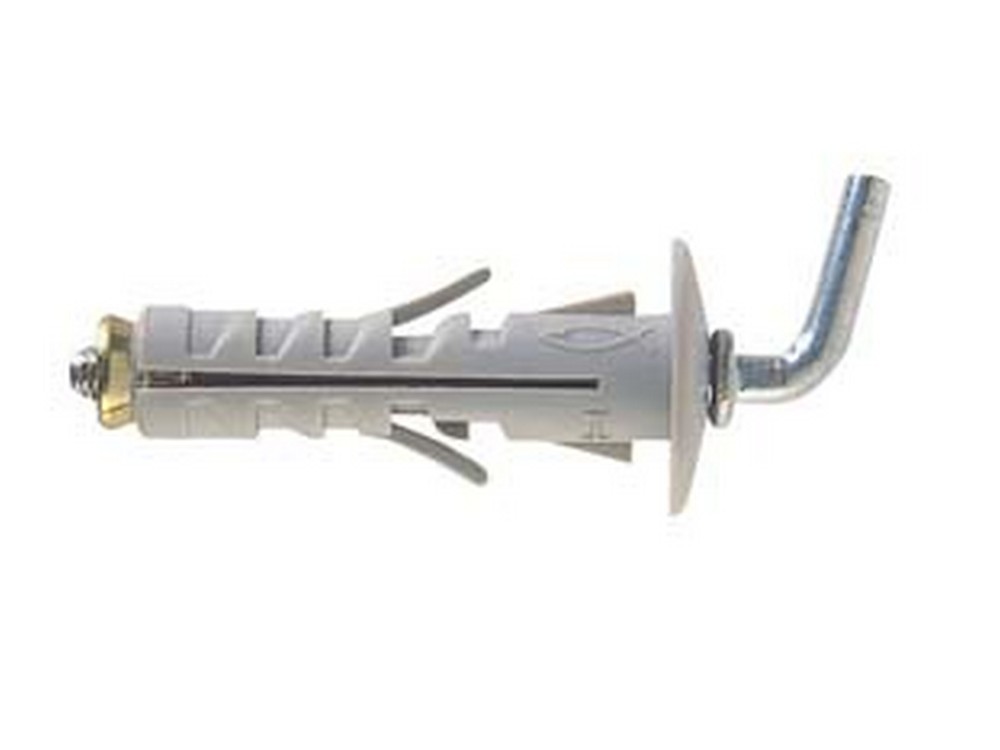 Image of 100pz tassello in nylon con gancio corto &quot;sb&quot; - sb 12/8 ? mm.12x45 gancio mm.12 cod:ferx.fer62978