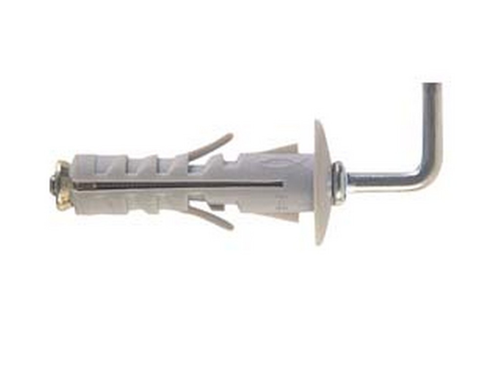 Image of 100pz tassello in nylon con gancio medio - sb 12/2 ? 12x40 gancio mm.16 cod:ferx.fer62930