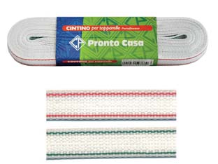 12matasse cintino nylon rigato rosso e verde per avvolgibili in matassine - mt.7x mm.22h. in matassina cod:ferx.fer3667