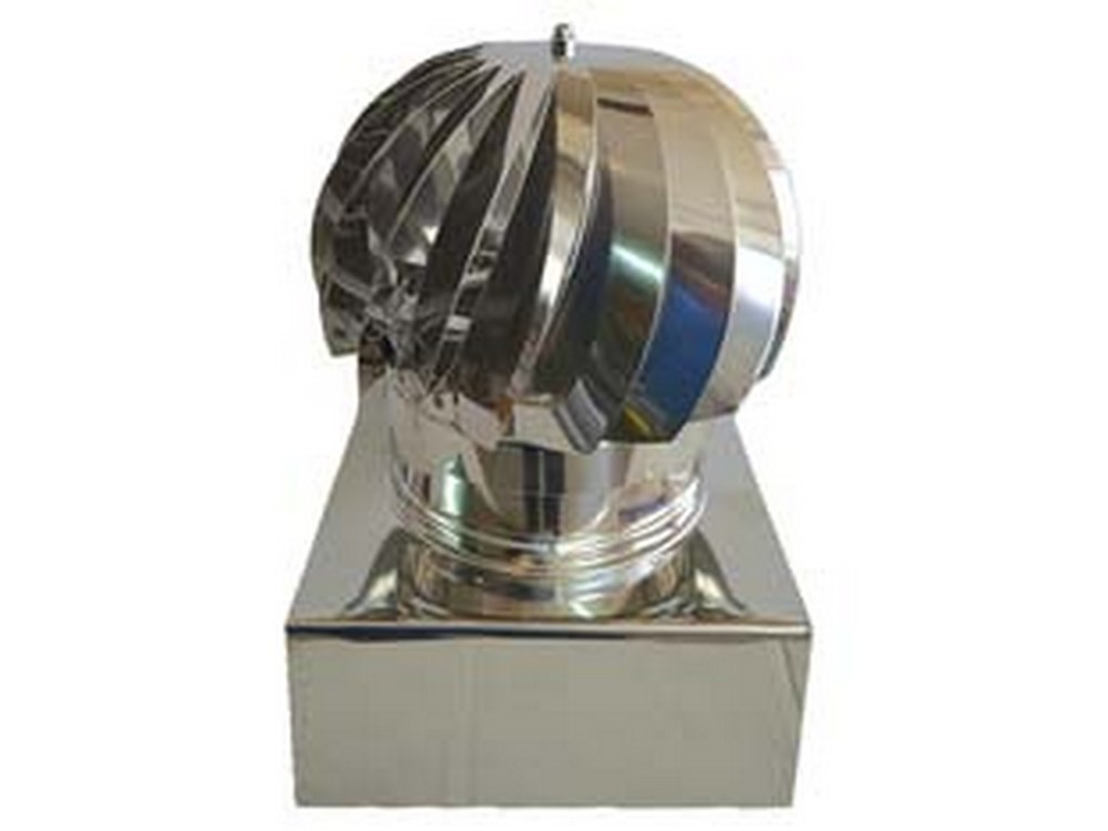 Image of fumaiolo testa radiante girevole quadro - cm.27x27 in acciaio inox cod:ferx.fer102339