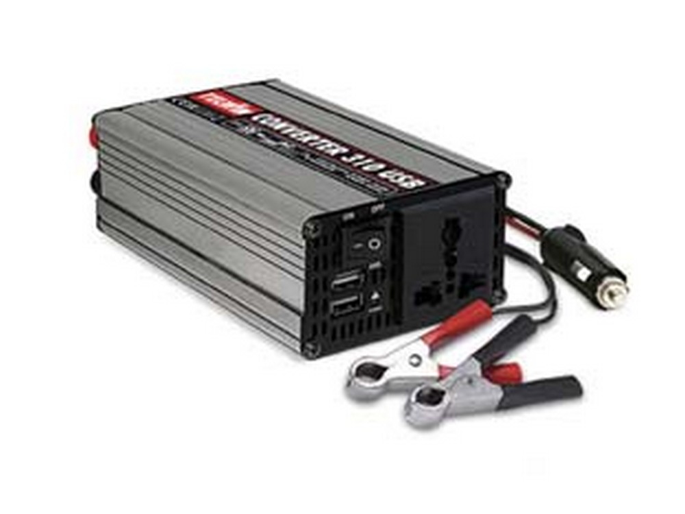 Image of convertitore inverter 12v-230v 310w con 2 usb - cm.17x9,5x5,4 - 0,8 kg. cod:ferx.fer15110