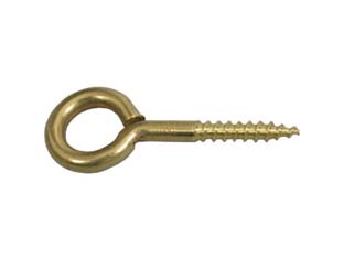 200pz occhiolo con vite per legno ottone lucido - mm.17x40 - ? mm.2,5x18 cod:ferx.fer43274
