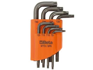 chiavi maschio torx piegate cromate art.97tx/s6 cod:ferx.fer49139