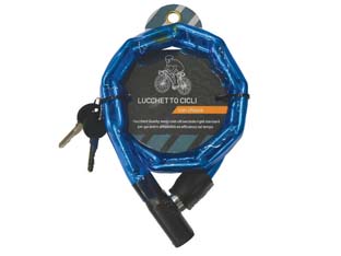 5blister antifurto a catena per bici con chiave - ? mm.3,5x75 cm. cod:ferx.fer72120
