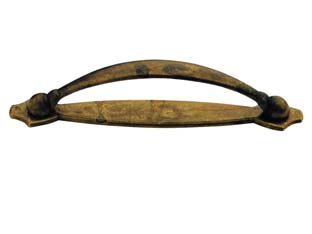 5pz maniglie per mobili fisse mod.18900 in ottone anticato - mm.125x22h. - interfori mm.96 cod:ferx.fer99080