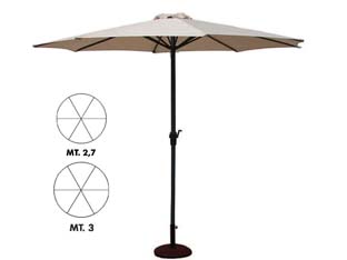 ombrellone tondo in metallo con manovella - ? cm.270 palo ? mm.38 a 6 stecche colore ecru cod:ferx.fer428668