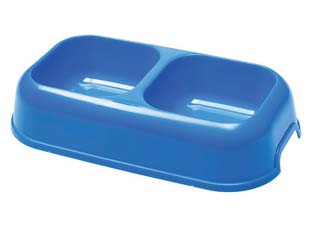 6pz ciotola 2 vasche per animali domestici - ? cm.26,5x15x5,6h. - lt.0,7 cod:ferx.fer112055