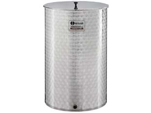 contenitore enologico a fondo piano inox 18/10 saldato - lt.200 ? mm.590x860h. bocc.f1/2" fiorettato cod:ferx.fer120968