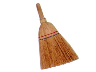 10pz scopetta piattina di saggina con manichetto - cm.15x4x35h. cod:ferx.fer134996