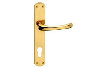 2paia maniglia rio con placca in ottone - mm.90 foro yale cod:ferx.fer145251