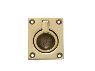 5pz maniglie per mobili quadre tipo marina a incasso con anello in ottone - mm.40x55x15 cod:ferx.fer147088