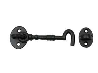 4pz gancio fermapersiane rustico nero snodato con incontro - mm.100 cod:ferx.fer147224