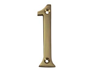 5pz numero civico "1" inglese in ottone lucido cod:ferx.fer147477