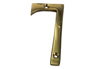 5pz numero civico "7" inglese in ottone lucido cod:ferx.fer147538