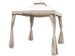 gazebo in metallo con chiusure laterali - dimensioni mt.3x3x2,6/2h. - colore beige cod:ferx.fer157070
