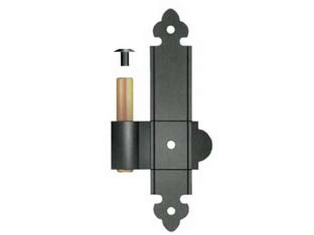 Image of 4pz cardine a legno per bandella su lama a filo perno fisso - mm.160x30 dx perno ? mm.12 - verniciato nero cod:ferx.fer176422