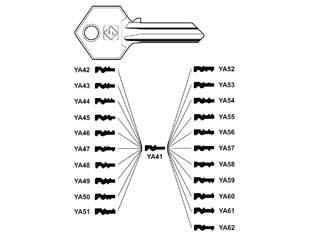 10pz chiavi per cilindri yale 5 spine grandi ya41 - ya41 cod:ferx.fer188555