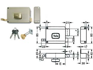 serratura da portoncino con pomolo interno catenaccio e scrocco 6200 - mm.50 dx (y62000501) cod:ferx.fer189330
