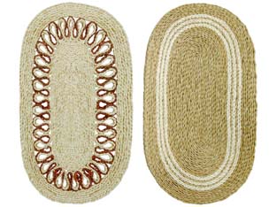 3pz zerbino ovale treccia in paglia - cm.45x75 spessore mm.15 cod:ferx.fer199506