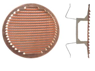 2pz griglia aerazione tonda con molla in rame - ? mm. 140/200 cod:ferx.fer208109
