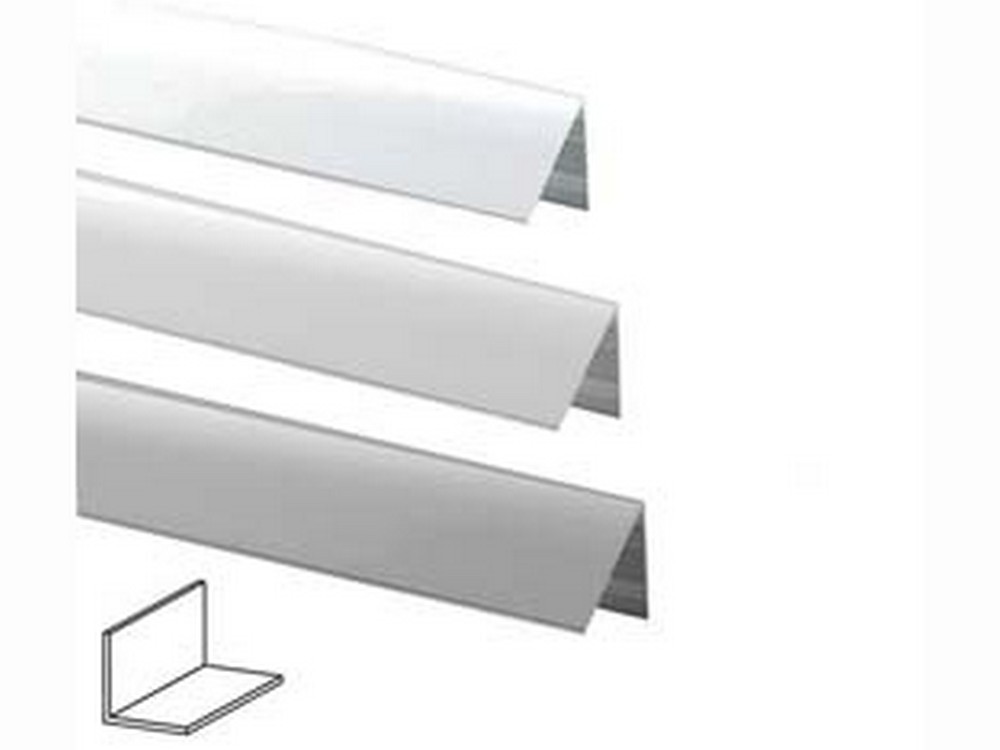 5pz profilo angoli uguali in alluminio - mm.25x25 mt.2 bianco cod:ferx.fer212151