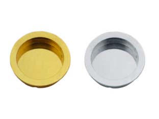 5pz maniglietta nicchia tonda ad incasso senza foro in ottone - ? mm.40 in ottone lucido cod:ferx.fer213929