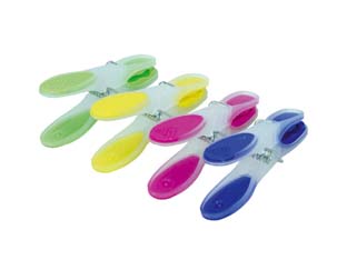 12blister mollette biancheria flower soft in plastica con grip morbido - in busta da pz.12 cod:ferx.fer216784