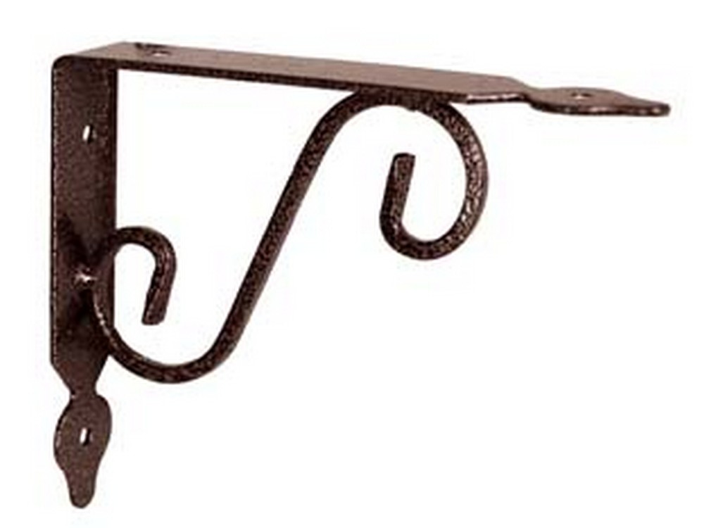 10pz mensole ornamentali brackets extra strong nero/bronzo - mm.230x25x175h. (9"x7") cod:ferx.fer222556