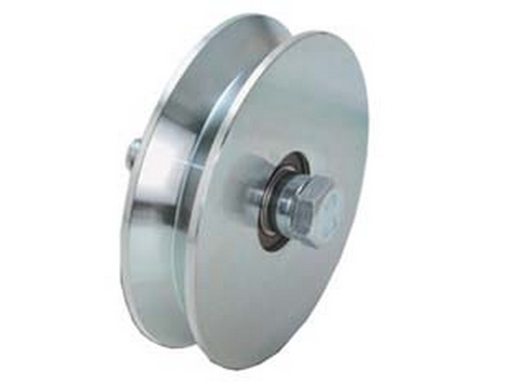 Image of 2pz ruota cancelli gola v con 2 cuscinetti a sfera art.407 - ? mm.140x32 - portata kg.550 - gola v 92? cod:ferx.fer224246
