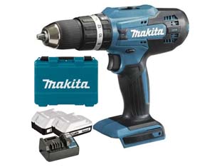 trapano avvitatore percuss. 2 vel. 2 batt. litio 18v 1,5ah (hp457dwe) - 2 batterie "li-ion" da 1,5ah cod:ferx.fer236263
