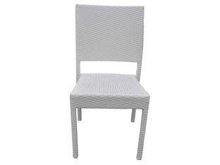 sedia da giardino in pe-rattan - cm.47,5x57x91h. - colore bianco cod:ferx.fer238694