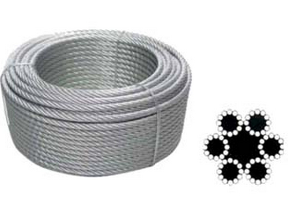 1 pz fune metallica in acciaio zincato - ? mm14 rt da mt100, 72 fili cod:ferx.fer250337