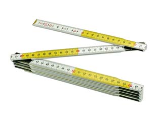 10pz doppiometro in legno bianco/giallo ce - mt.2 cod:ferx.fer252829