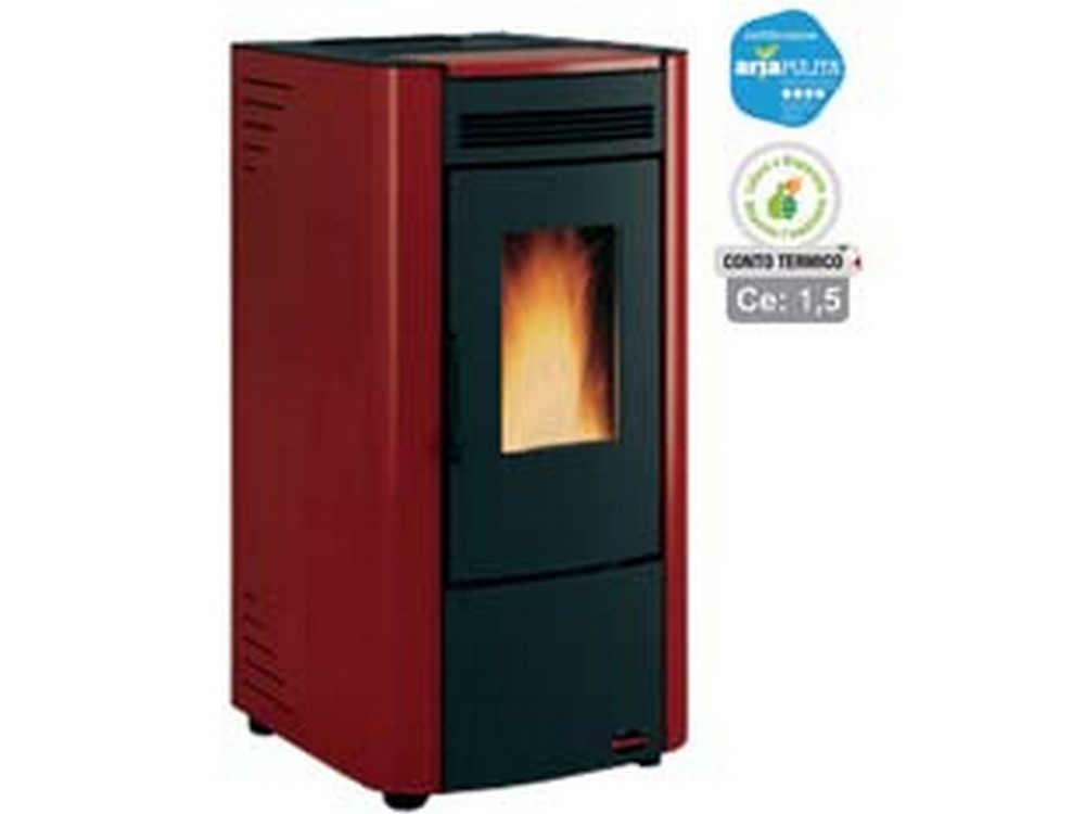 1pz stufa pellet ketty evo 2.0 6,5 kw bordeaux conto termico misure cod:ferx.fer258005