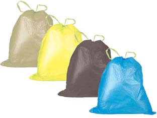 60pz sacco pattumiera raccolta differenziata con maniglie scorrevoli - cm.55x65 in conf.pz.15, azzuro, gr.142,5 cod:ferx.fer291330
