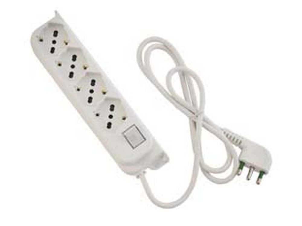 Image of 2pz multipresa 4 posti bipasso + schuko con interruttore &quot;linea retail&quot; - bianca 47420 cod:ferx.fer273091