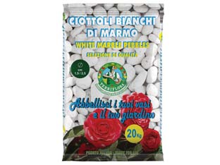 1blister ciottolo bianco in marmo - kg.20, taglio mm.15/25 cod:ferx.fer281614