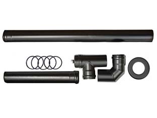 kit installazione base per stufe a pellet nero opaco pesante mm.1,2 - ? cm.8 cod:ferx.fer291699