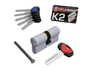 cilindro sagomato profilo europeo "k2" 1+5 chiavi 0ck2 - mm.50x50 (3200ccs50501x5) cod:ferx.fer304511