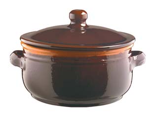 tegame in terracotta brunella con coperchio - cm.35 cod:ferx.fer308885