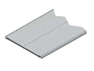 ripiano in lamiera forata verniciato grigio ral 7035 - mm.665 l.x600 p. con 2 rinforzi cod:ferx.fer320672