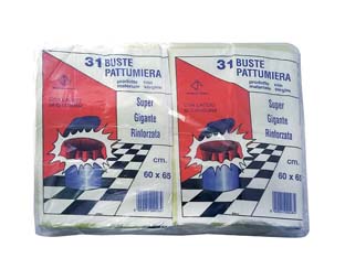cf sacco pattumiera con laccio di chiusura giallo pz.31 - cm.60x65 gr.480 cod:ferx.fer331234